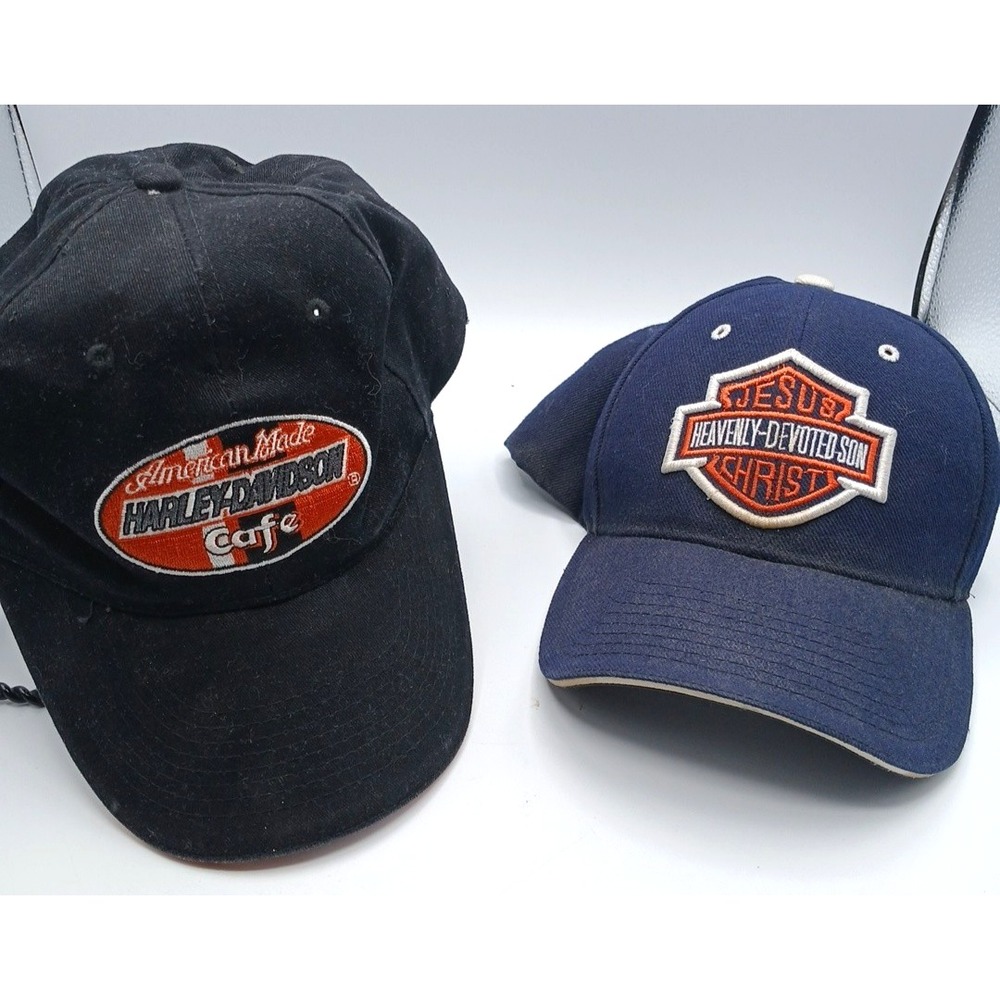 Harley Davidson Cafe Las Vegas Black Hat One Size Elastic Jesus Christ Santo Cap